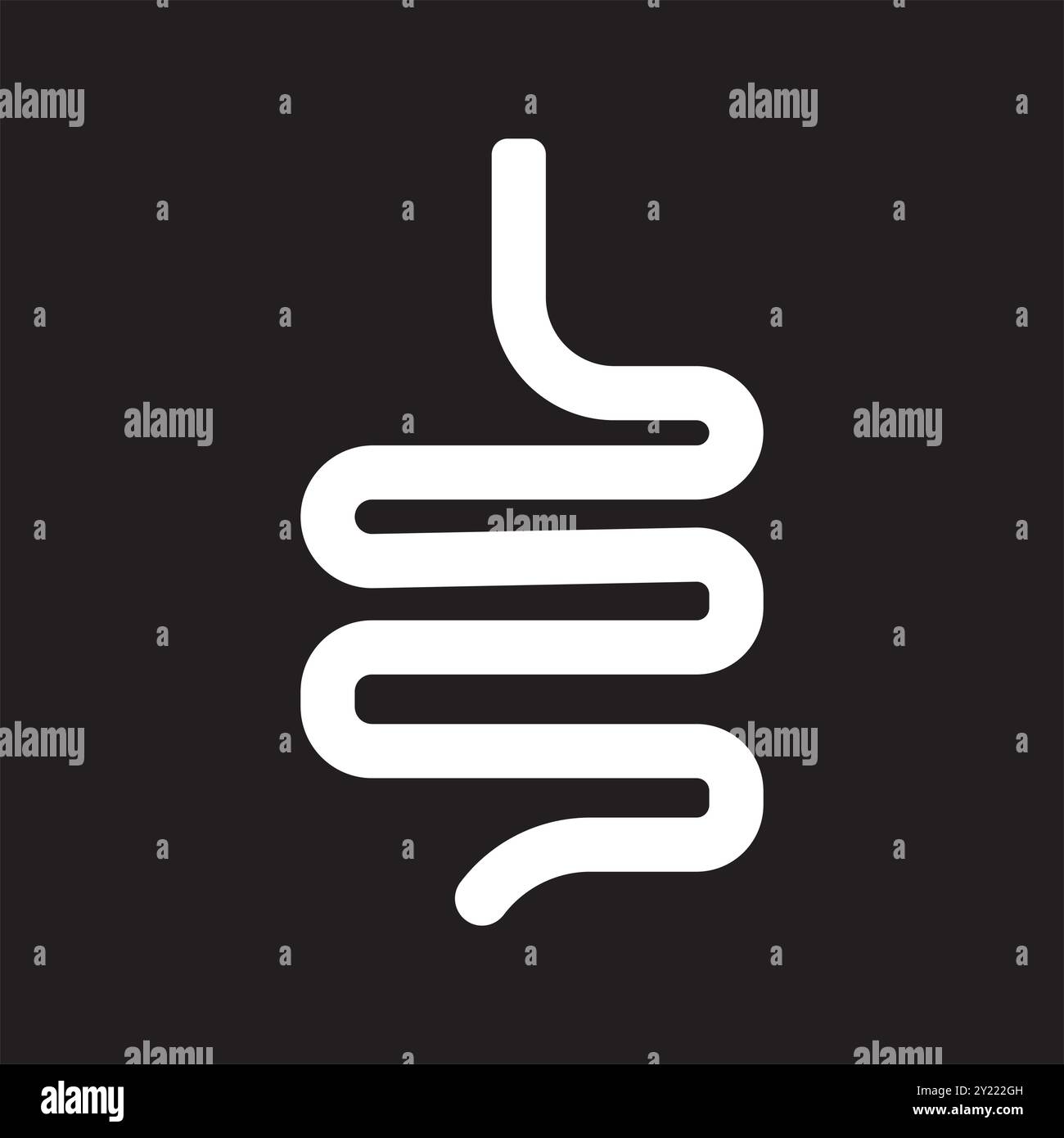 disegno del simbolo dell'illustrazione vettoriale dell'intestino Illustrazione Vettoriale