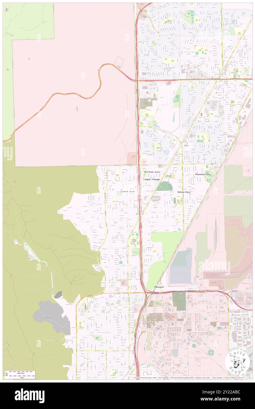 Sunrise Acres, El Paso County, Stati Uniti, Texas, N 31 51' 38'', S 106 26' 42'', MAP, Cartascapes Map pubblicata nel 2024. Esplora Cartascapes, una mappa che rivela i diversi paesaggi, culture ed ecosistemi della Terra. Viaggia attraverso il tempo e lo spazio, scoprendo l'interconnessione del passato, del presente e del futuro del nostro pianeta. Foto Stock