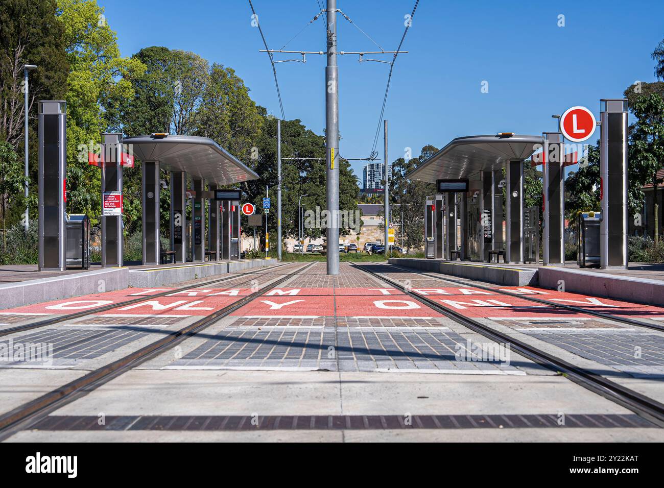 Stazione del tram di Ngara nell'ospedale di Cumberland Foto Stock