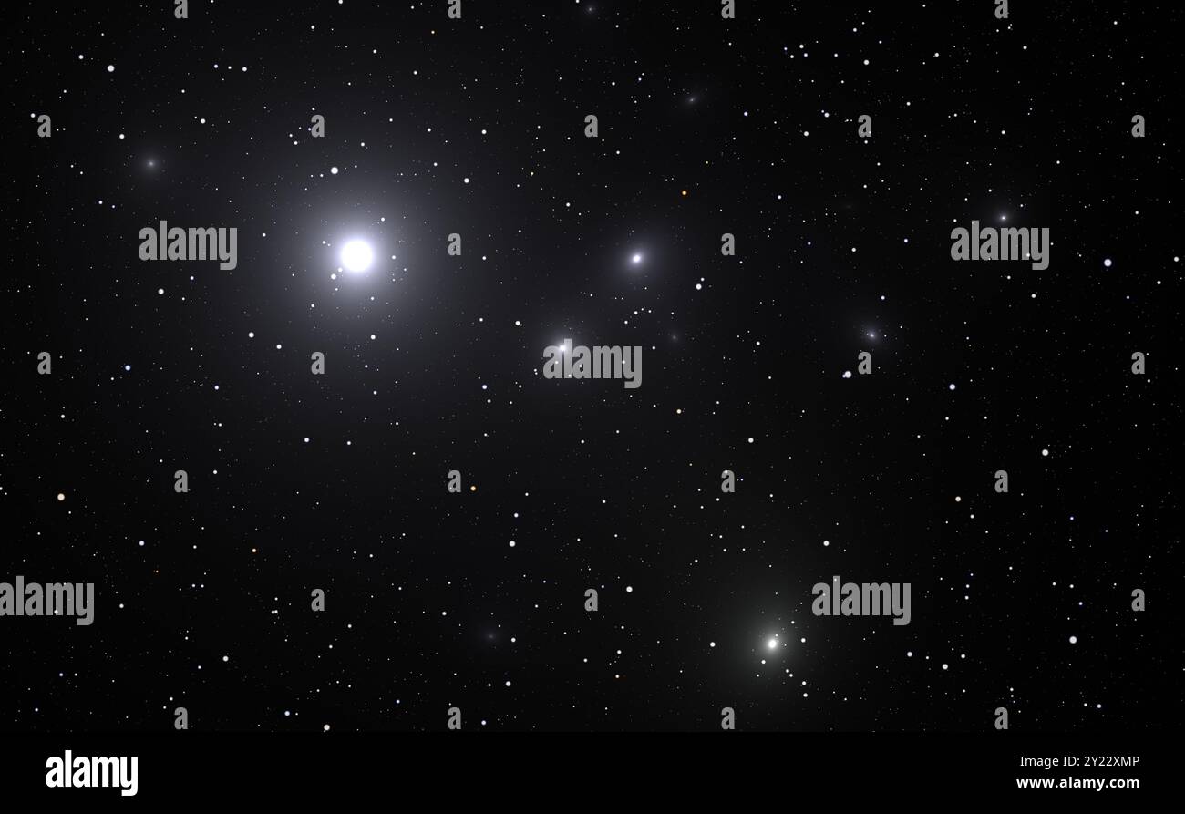 Sfondo spaziale con stelle luminose Foto Stock