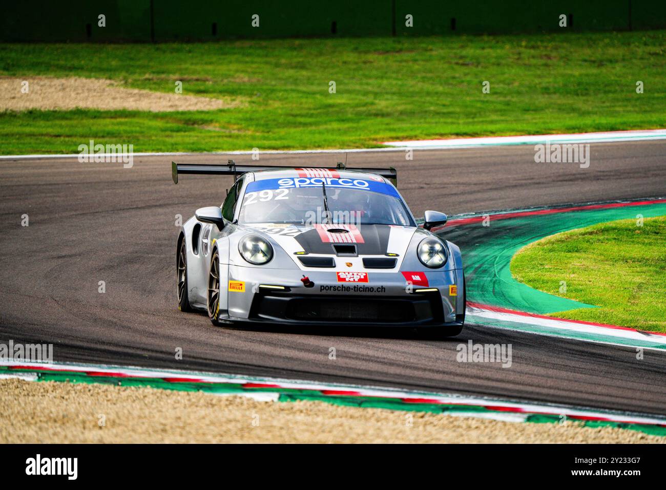 Imola, Italia. 7 settembre 2024. La Porsche 911 Cup 992 n.292 di centri Porsche Ticino guidata da Knez Matej si è disputata durante le prove libere per il 6° round del Campionato Italiano Grand Turism sul circuito Internazionale Enzo e Dino Ferrari. (Foto di Luca Martini/SOPA Images/Sipa USA) credito: SIPA USA/Alamy Live News Foto Stock