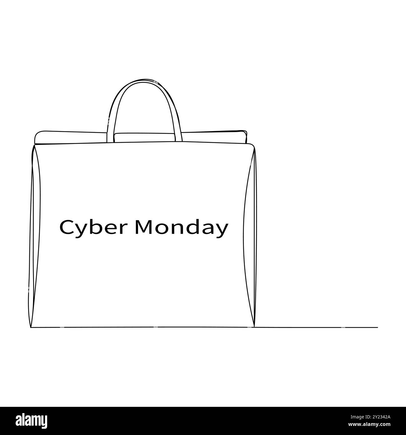 Line art del cyber Monday Illustrazione Vettoriale