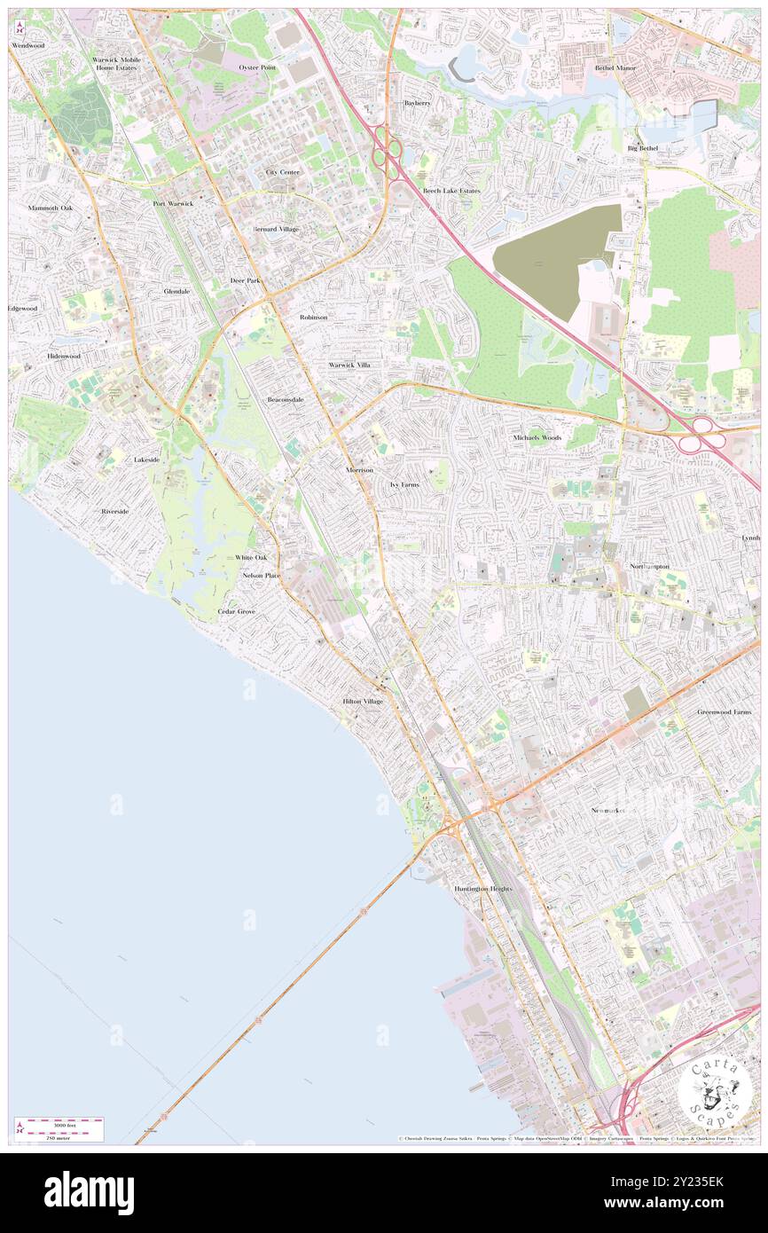 Sedgefield, City of Newport News, US, United States, Virginia, N 37 2' 38'', S 76 27' 33'', MAP, Cartascapes Map pubblicata nel 2024. Esplora Cartascapes, una mappa che rivela i diversi paesaggi, culture ed ecosistemi della Terra. Viaggia attraverso il tempo e lo spazio, scoprendo l'interconnessione del passato, del presente e del futuro del nostro pianeta. Foto Stock