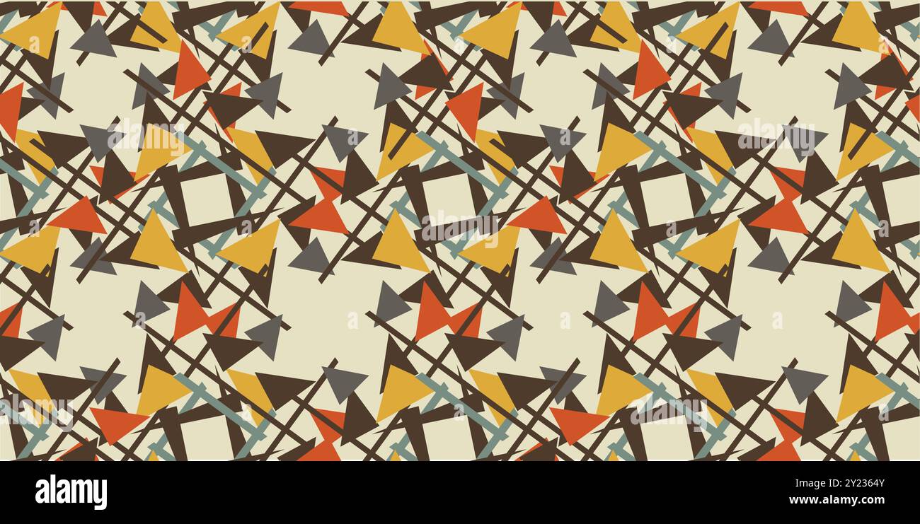 Motivo retrò colorato senza cuciture. Stile retrò e estetica anni '60 e '70. Originale stampa tessile hippie. Illustrazione Vettoriale