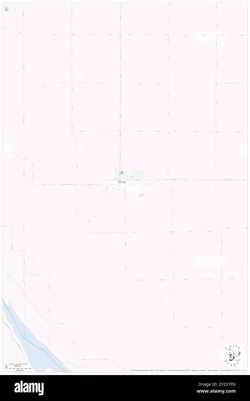 Marty, Charles Mix County, Stati Uniti, Sud Dakota, N 42 59' 32'', S 98 25' 30'', MAP, Cartascapes Map pubblicata nel 2024. Esplora Cartascapes, una mappa che rivela i diversi paesaggi, culture ed ecosistemi della Terra. Viaggia attraverso il tempo e lo spazio, scoprendo l'interconnessione del passato, del presente e del futuro del nostro pianeta. Foto Stock