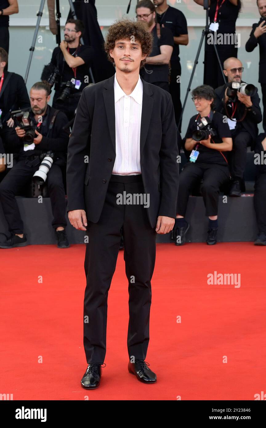 Filippo Scotti bei der Preisverleihung der Biennale di Venezia 2024 / 81. Internationale Filmfestspiele von Venedig in Palazzo del Cinema. Venedig, 07.09.2024 Foto Stock