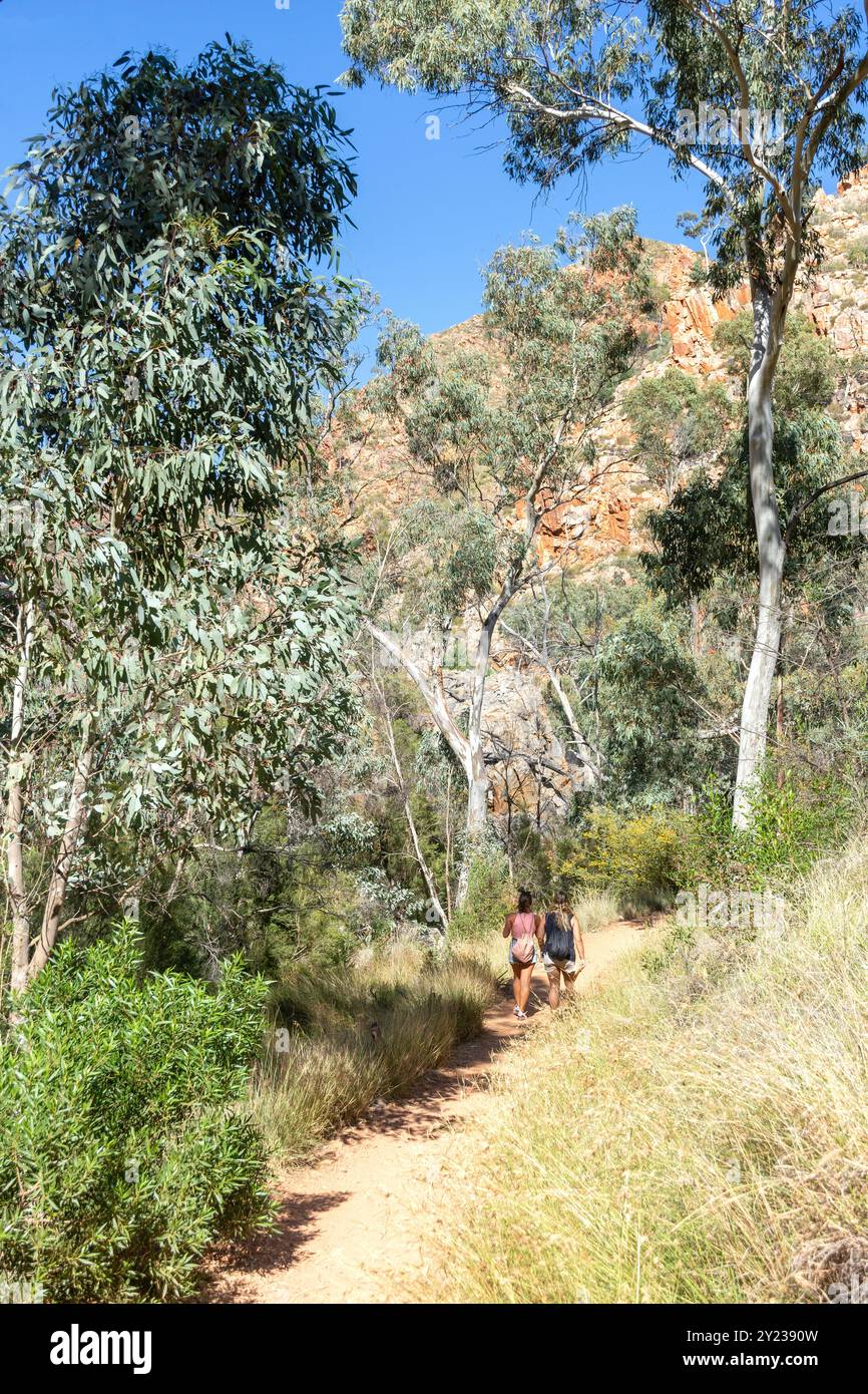 Percorso per Standley Chasm, Hugh, West MacDonnell Ranges, West MacDonnell National Park (Tjoritja), Northern Territory, Australia Foto Stock