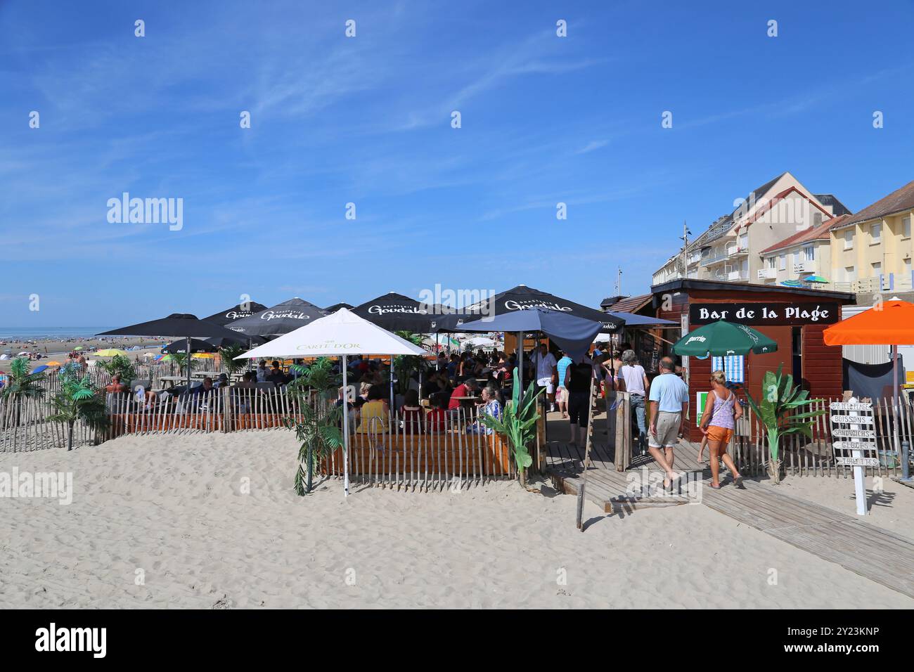 Bar de la Plage, Esplanade, Fort Mahon Plage, Côte Picarde, somme, Hauts de France, la Manche, Francia, Europa Foto Stock