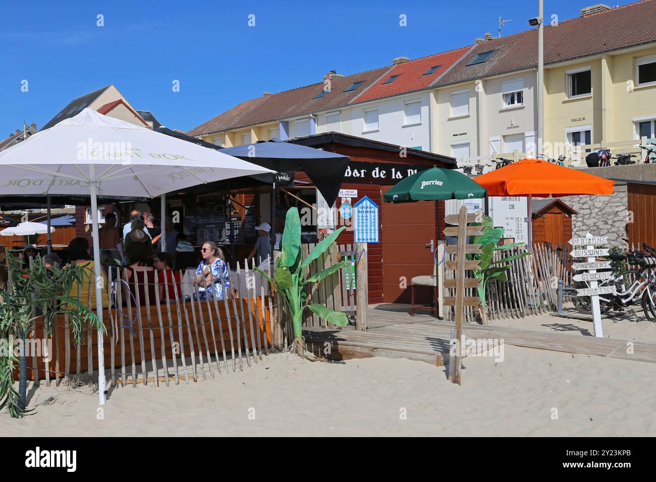 Bar de la Plage, Esplanade, Fort Mahon Plage, Côte Picarde, somme, Hauts de France, la Manche, Francia, Europa Foto Stock