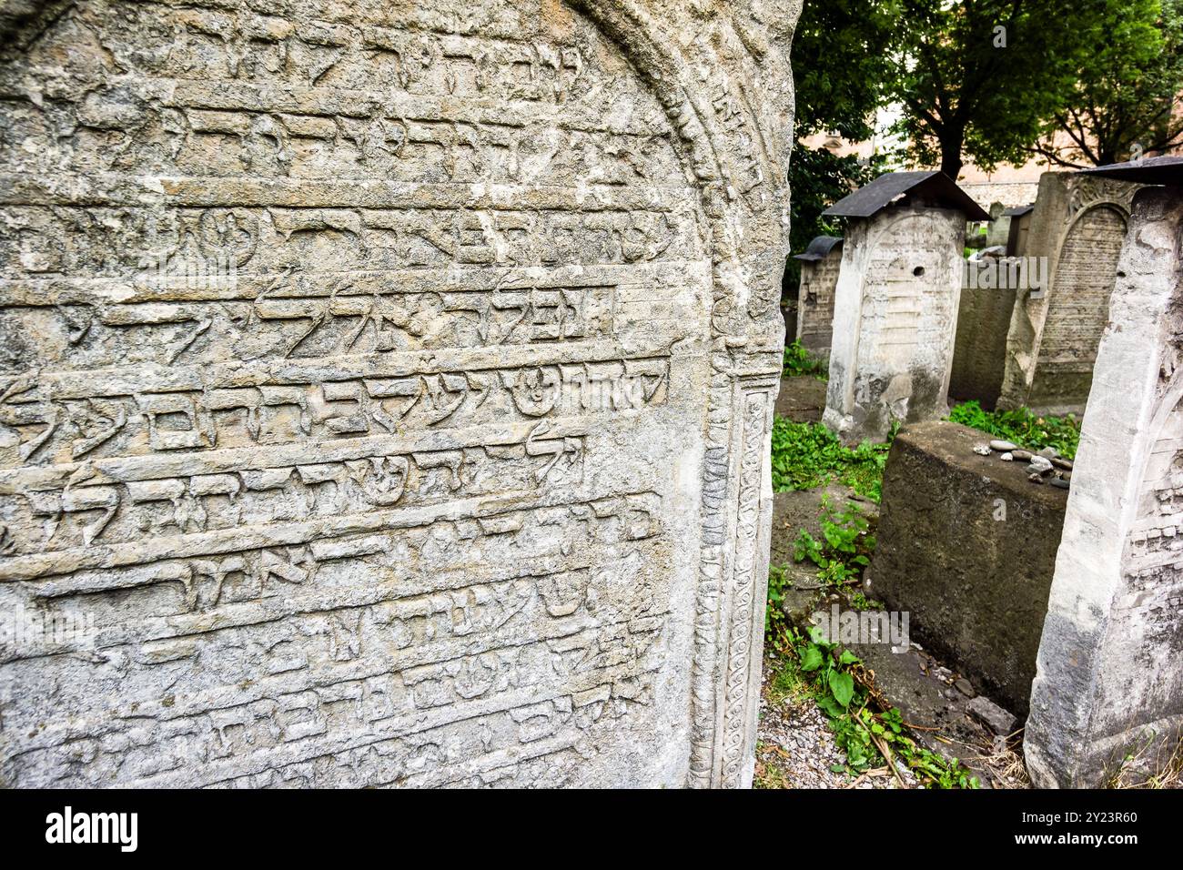 Cimitero di Remuh, XVI secolo, nucleo medievale di Kazimierz, centro storico degli ebrei, Cracovia, Polonia, Europa Foto Stock