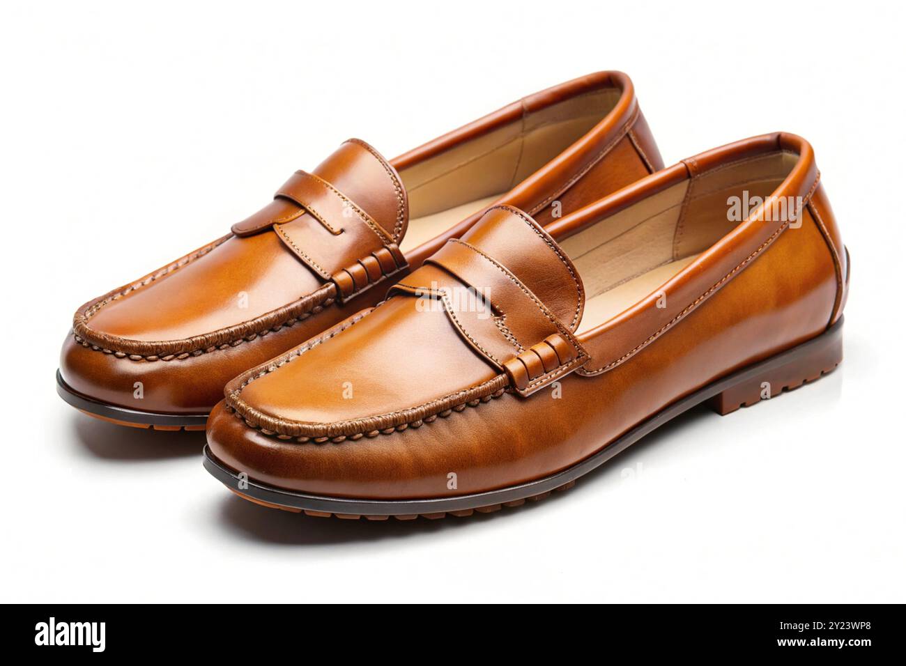 una morbida ciabatta o scarpa in pelle, rigorosamente una senza tacco separato, con suola rivolta verso l'alto Foto Stock