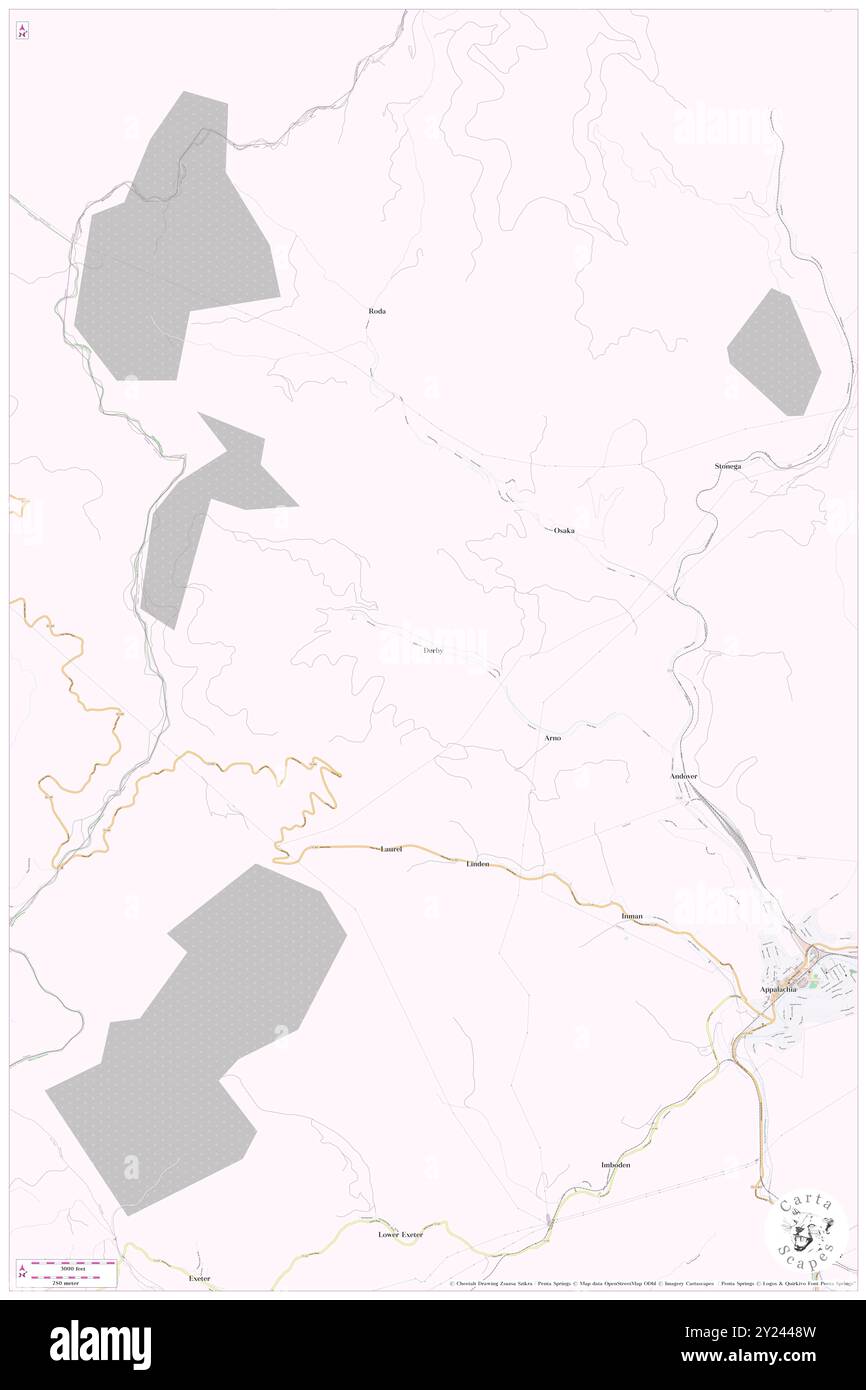 Derby, Wise County, Stati Uniti, Stati Uniti, Virginia, N 36 56' 8'', S 82 49' 34''', MAP, Cartascapes Map pubblicata nel 2024. Esplora Cartascapes, una mappa che rivela i diversi paesaggi, culture ed ecosistemi della Terra. Viaggia attraverso il tempo e lo spazio, scoprendo l'interconnessione del passato, del presente e del futuro del nostro pianeta. Foto Stock