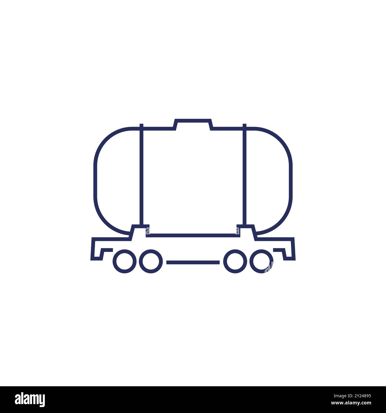 carro cisterna, icona linea autocisterna treno merci Illustrazione Vettoriale