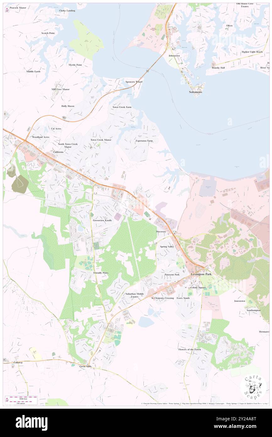 National Mobile Home Park, Saint Mary's County, Stati Uniti, Maryland, N 38 17' 5'', S 76 28' 40'', MAP, Cartascapes Map pubblicata nel 2024. Esplora Cartascapes, una mappa che rivela i diversi paesaggi, culture ed ecosistemi della Terra. Viaggia attraverso il tempo e lo spazio, scoprendo l'interconnessione del passato, del presente e del futuro del nostro pianeta. Foto Stock