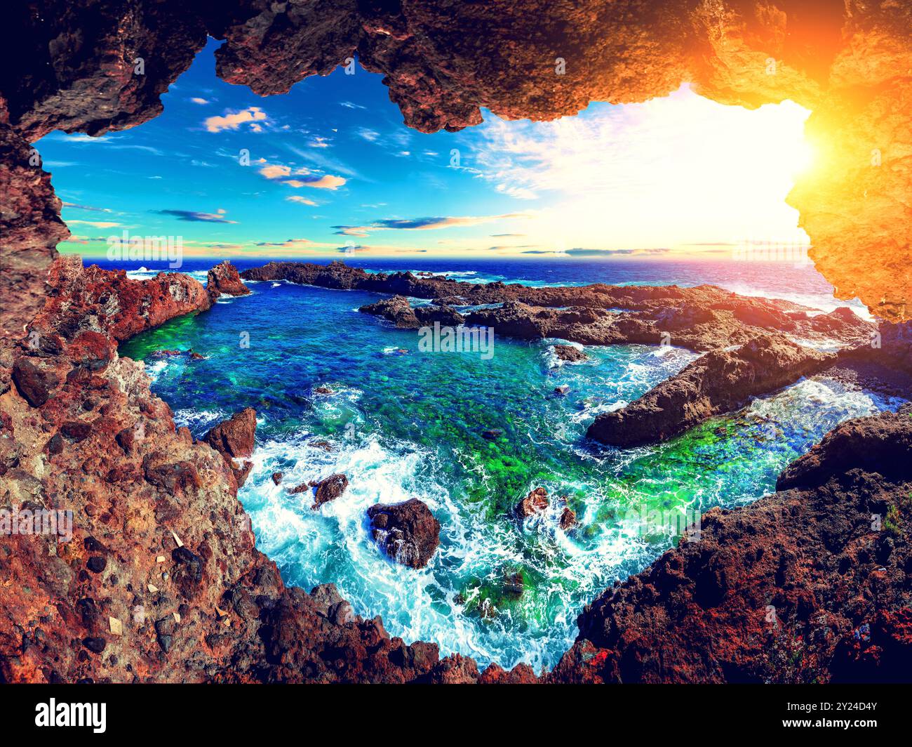 Natura paesaggistico mare in Canary Island.Travel avventure paesaggio. Foto Stock