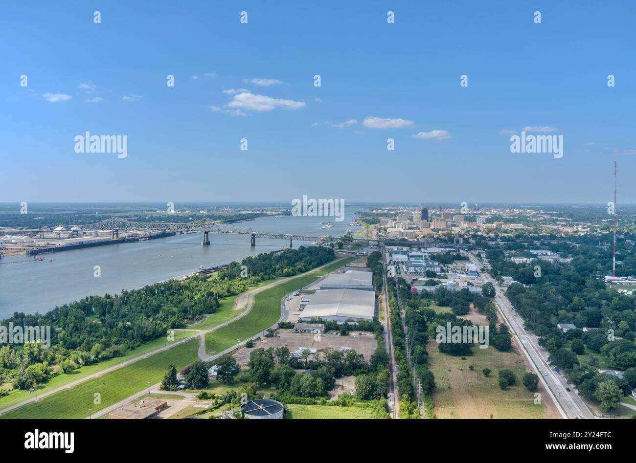 Vista aerea di Baton Rouge, Louisiana Foto Stock