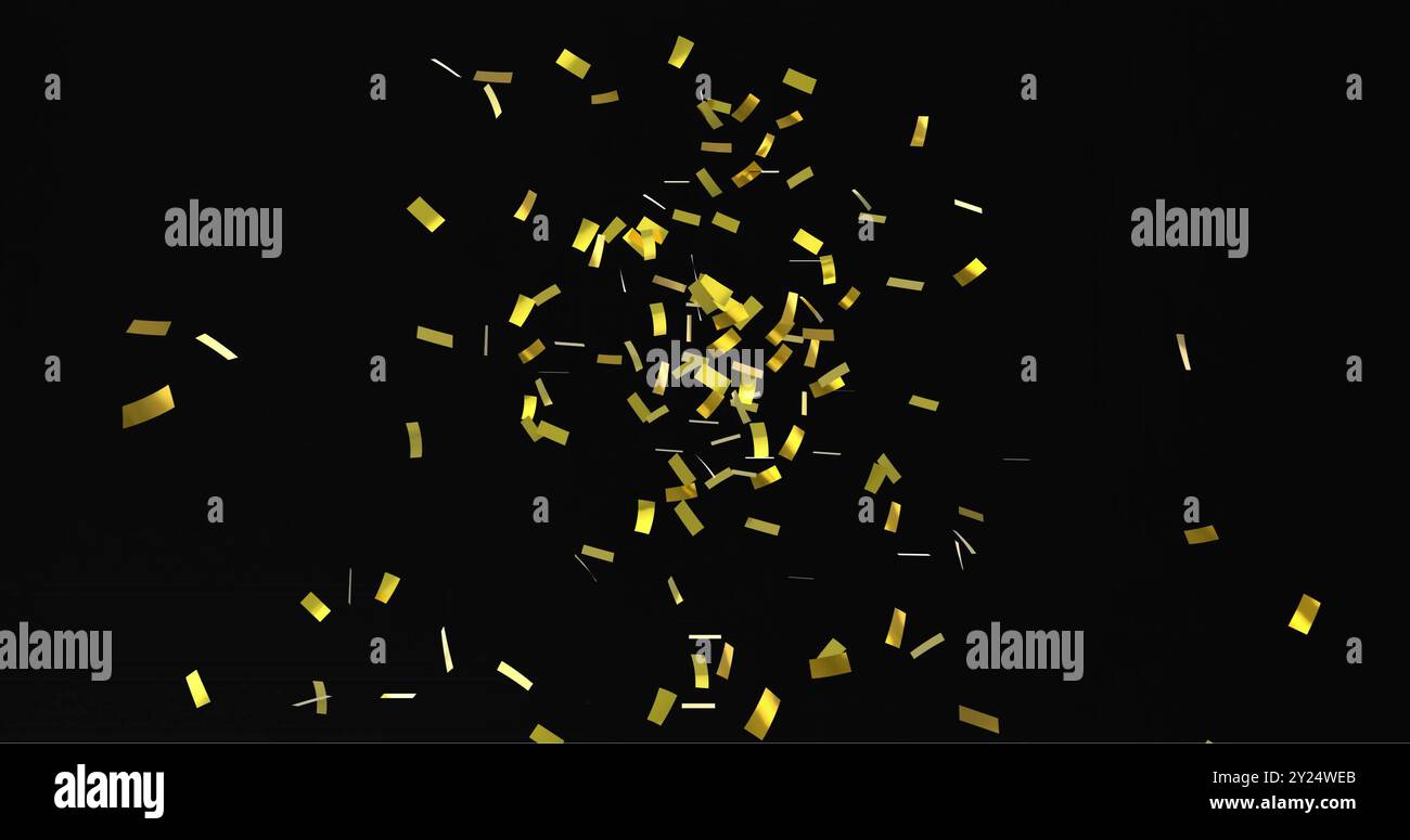 Immagine di coriandoli su sfondo nero Foto Stock