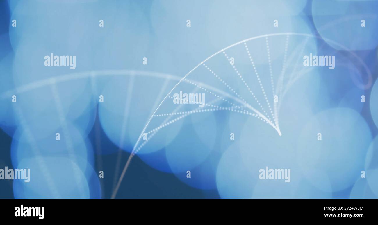 Filamento di DNA e codifica binaria, elaborazione di dati scientifici Foto Stock