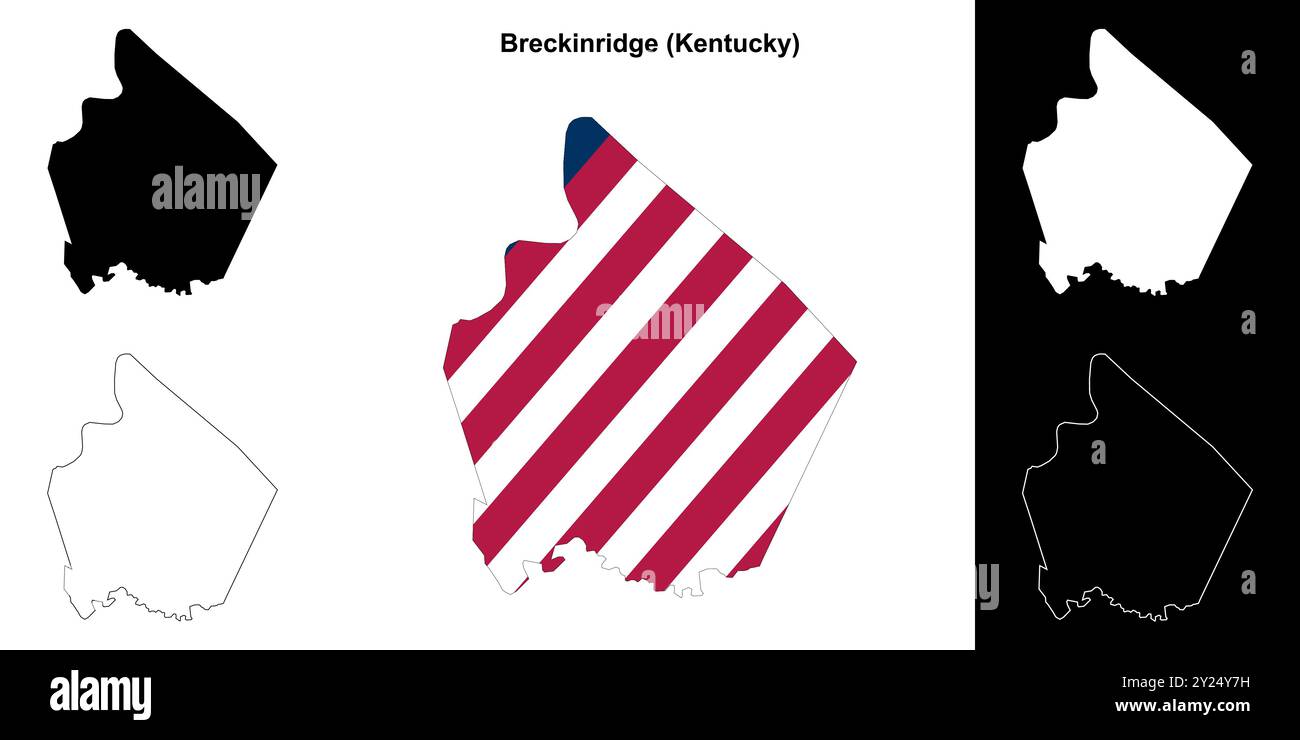 Breckinridge County (Kentucky) - Set di mappe di contorno Illustrazione Vettoriale