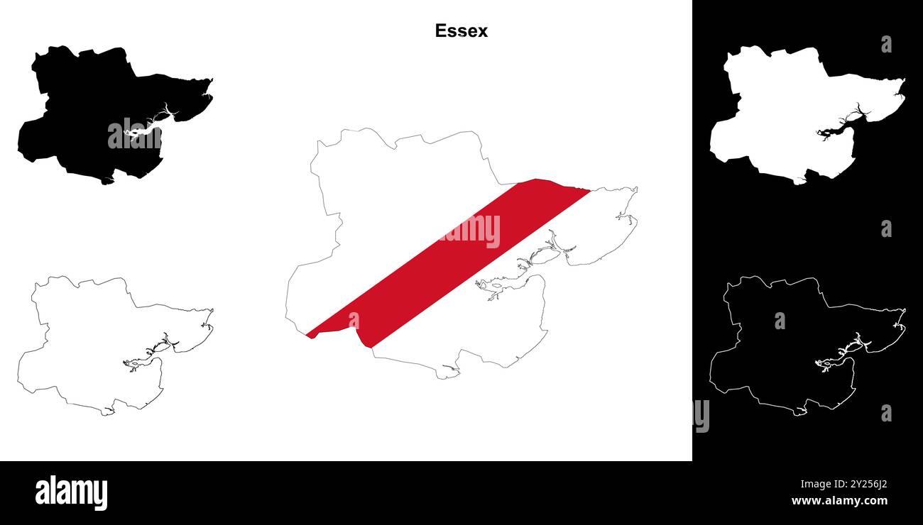 Set di mappe perimetrali vuote Essex Illustrazione Vettoriale