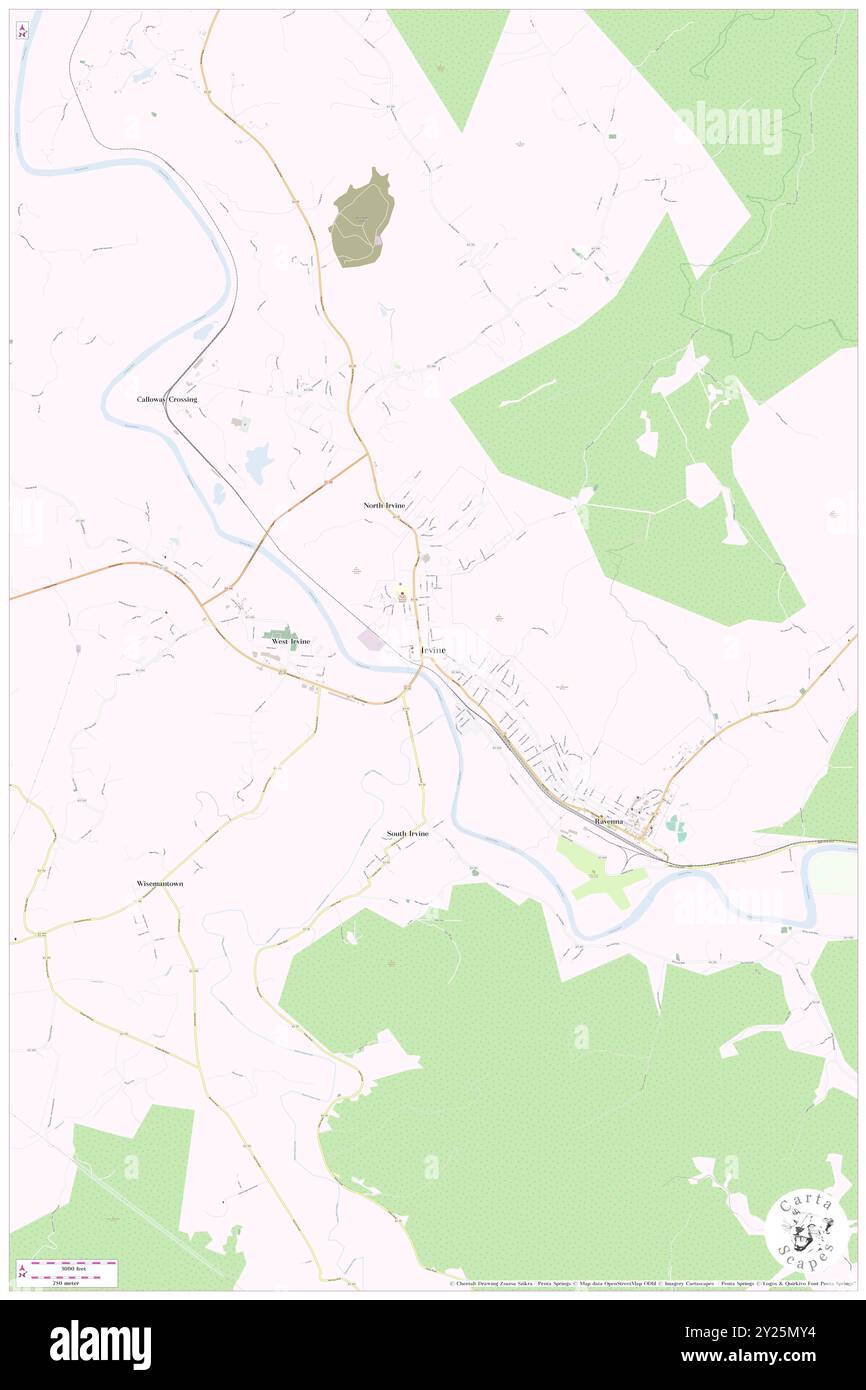 Irvine, contea di Estill, Stati Uniti, Kentucky, N 37 42' 2'', S 83 58' 25''', MAP, Cartascapes Map pubblicata nel 2024. Esplora Cartascapes, una mappa che rivela i diversi paesaggi, culture ed ecosistemi della Terra. Viaggia attraverso il tempo e lo spazio, scoprendo l'interconnessione del passato, del presente e del futuro del nostro pianeta. Foto Stock