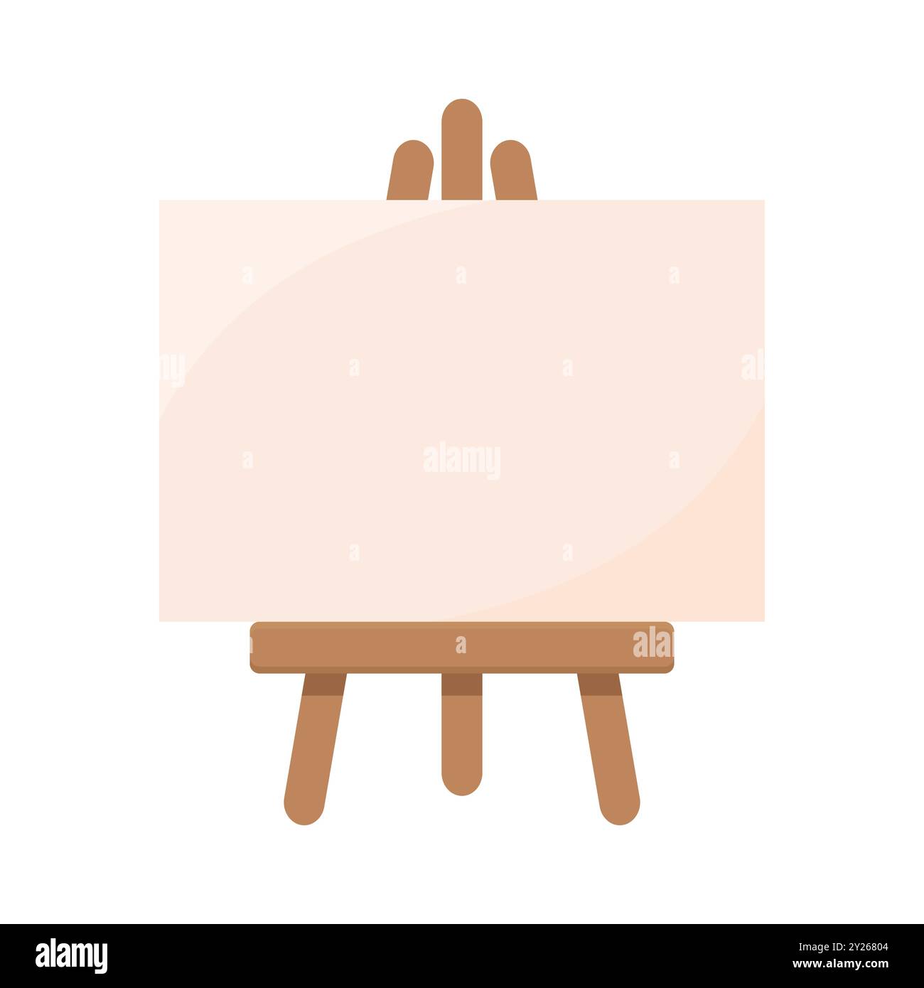 Cavalletto per la pittura isolato su sfondo bianco. Materiale artistico per il disegno. Icona dell'attrezzatura dell'artista. Illustrazione vettoriale Illustrazione Vettoriale