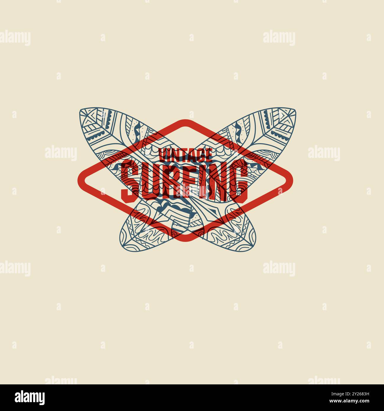 Tipografia vintage Surfing design grafico retro surf Illustrazione Vettoriale