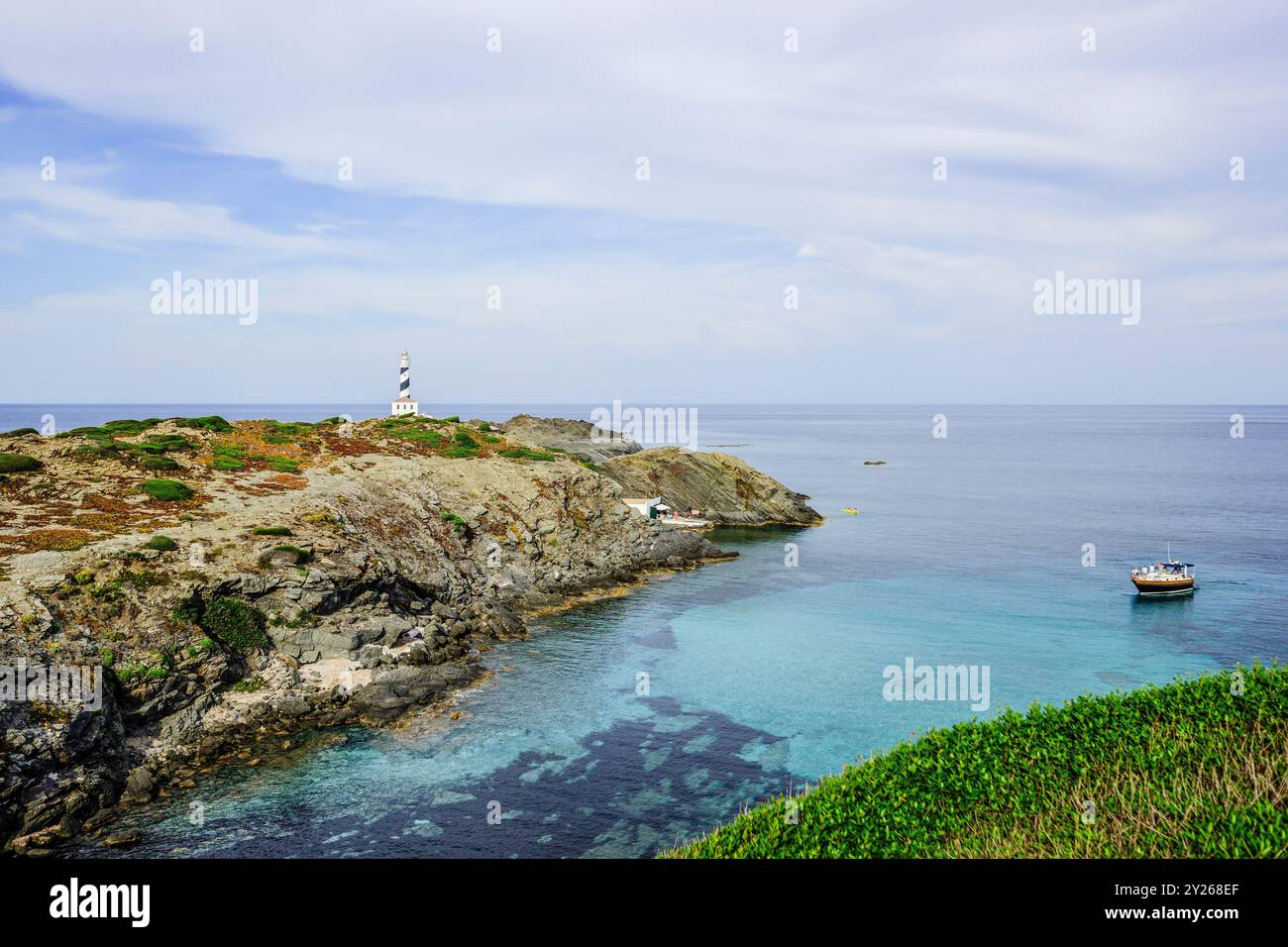 Faro del Capo di Favaritx, anno 1922, S'Albufera des Grau , Minorca, Isole Baleari, Spagna, Europa. Foto Stock