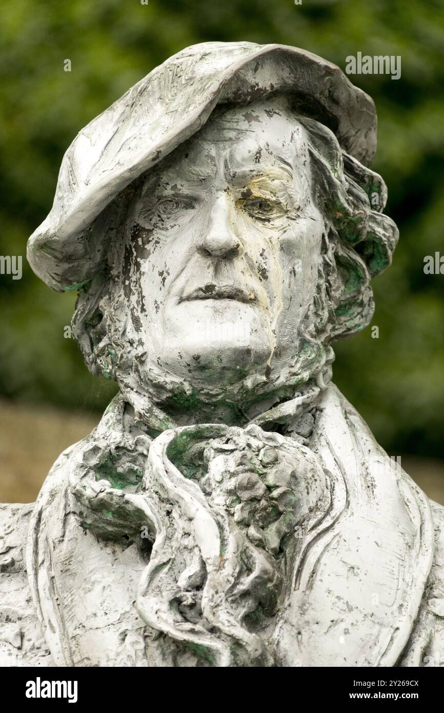 Ritratto di Richard Wagner Bayreuth Germania Statua del compositore tedesco Foto Stock