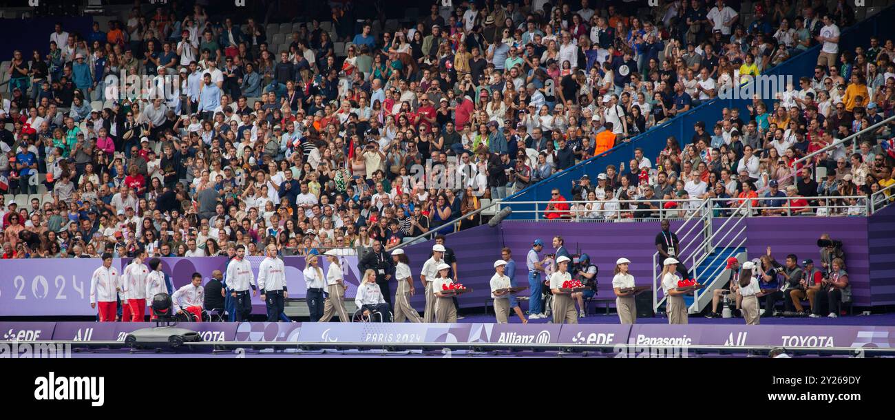 2024 Giochi Paralimpici di atletica leggera allo Stade de France di Saint Denis Foto Stock