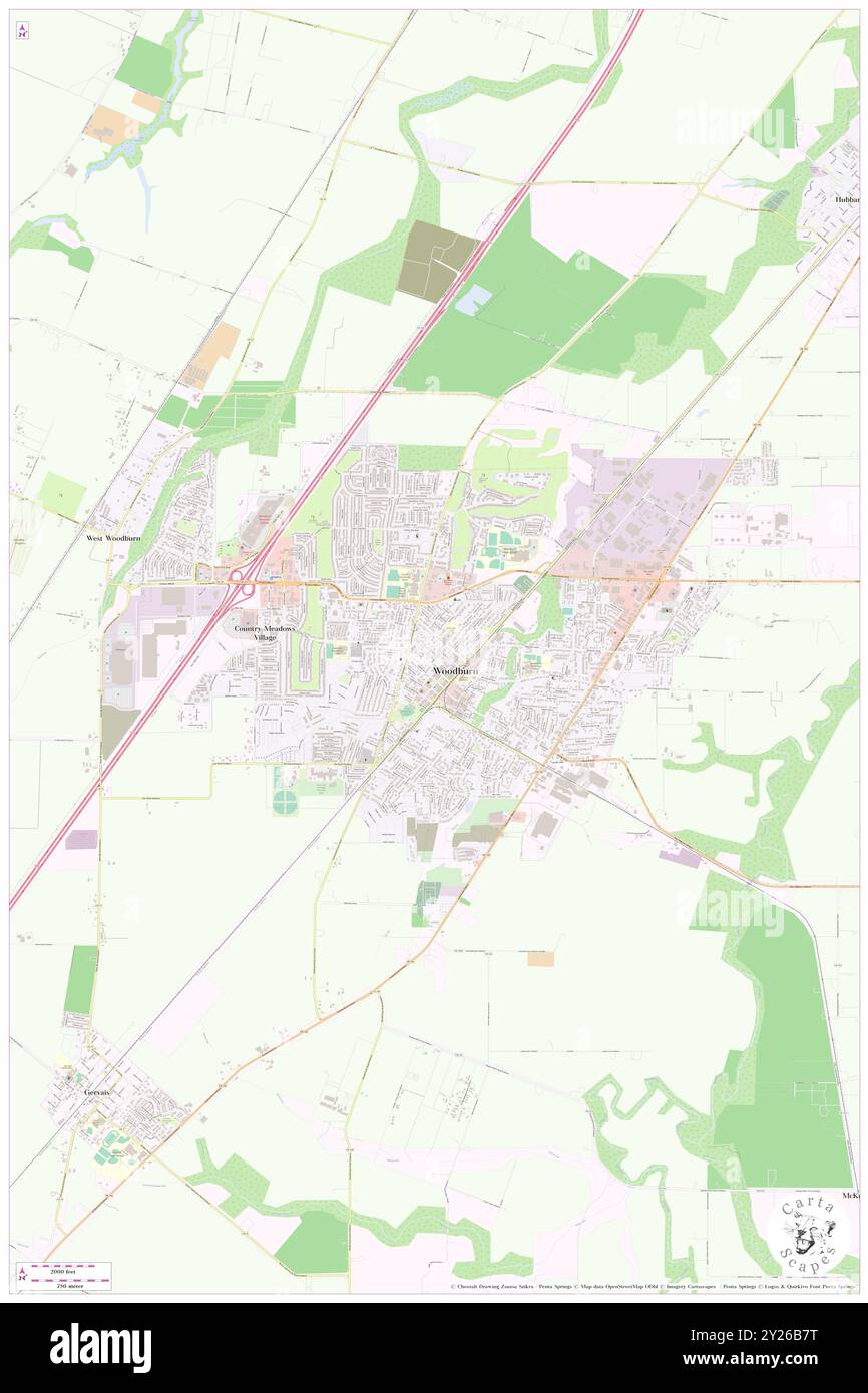 Woodburn, Marion County, Stati Uniti, Stati Uniti, Oregon, N 45 8' 37'', S 122 51' 19'', MAP, Cartascapes Map pubblicata nel 2024. Esplora Cartascapes, una mappa che rivela i diversi paesaggi, culture ed ecosistemi della Terra. Viaggia attraverso il tempo e lo spazio, scoprendo l'interconnessione del passato, del presente e del futuro del nostro pianeta. Foto Stock