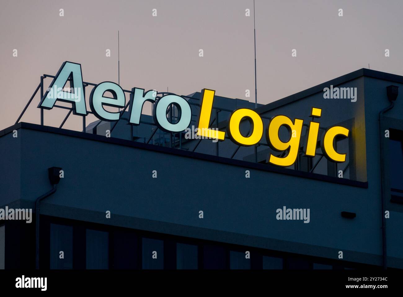 AeroLogic Logo Company Sign Schkeuditz Leipzig Germania Europa Foto Stock