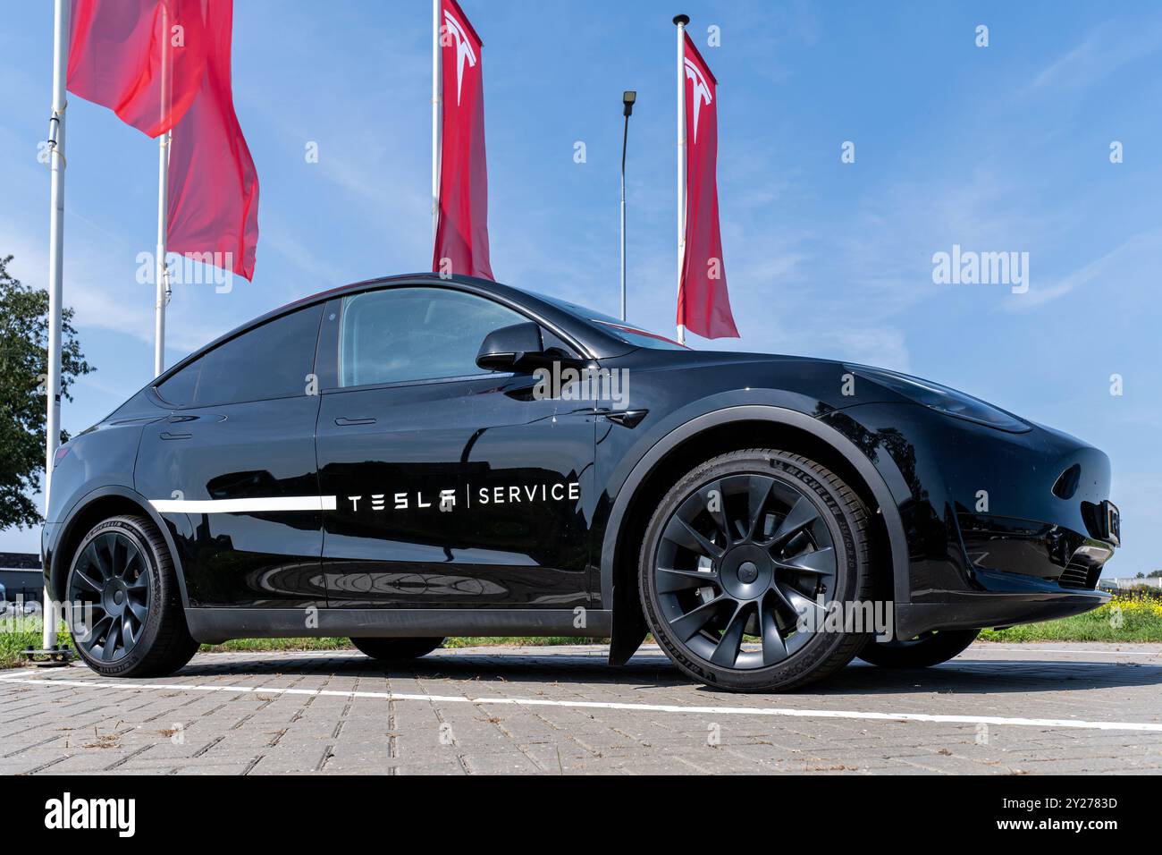 Tesla Model Y presso il negozio Tesla Foto Stock