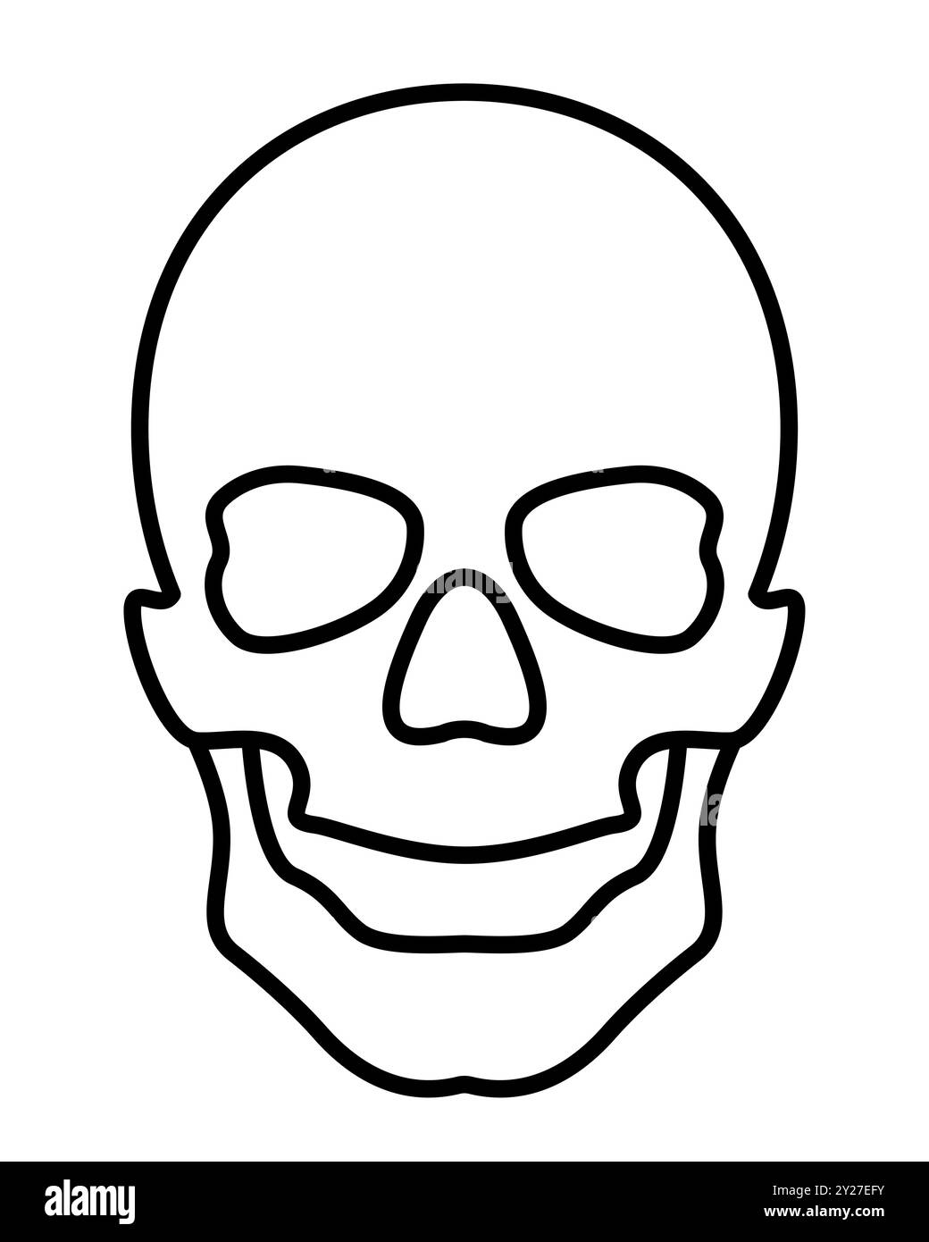 Semplice illustrazione astratta del cranio umano Illustrazione Vettoriale