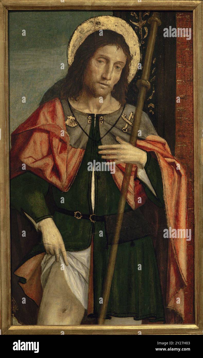 Ambrogio da Fossano, detto Bergognone (1453-1523). Pittore rinascimentale italiano. St. Roque, 1505-1510. Olio e tempera su pannello di legno. Pinacoteca Castello Sforzesco, Milano, Italia. Foto Stock