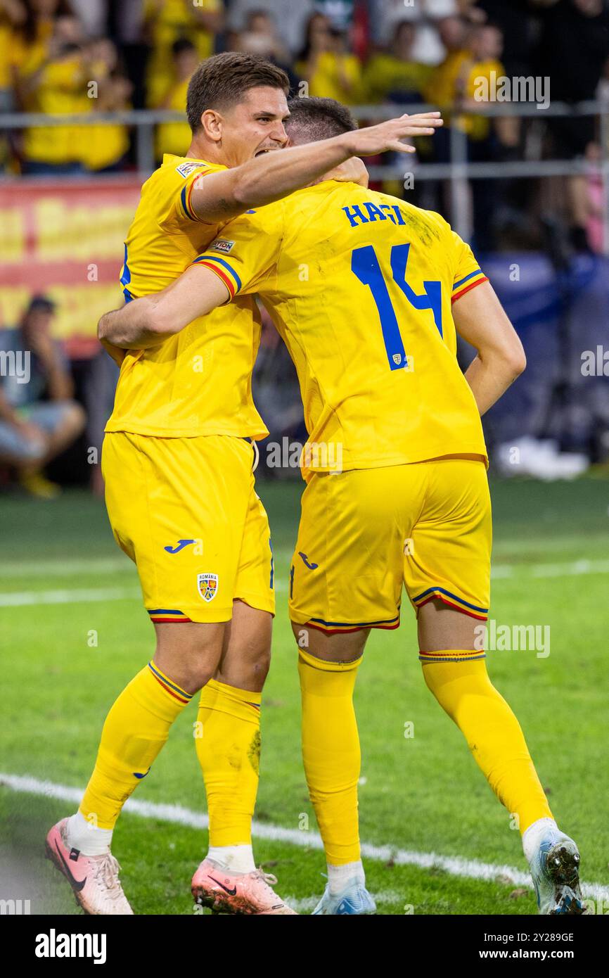 Durante la UEFA Nations League, fase a gironi, Lega C, gruppo C2, partita di calcio tra Romania e Lituania il 9 settembre 2024 allo Stadionul Steaua di Bucarest, Romania - Photo Mihnea Tatu/LightSpeed Images/DPPI Credit: DPPI Media/Alamy Live News Foto Stock