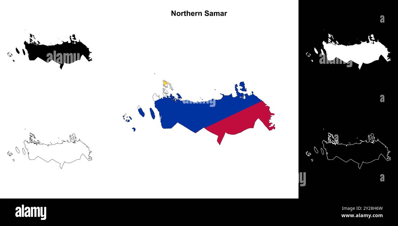 Set di mappe della provincia di Samar settentrionale Illustrazione Vettoriale