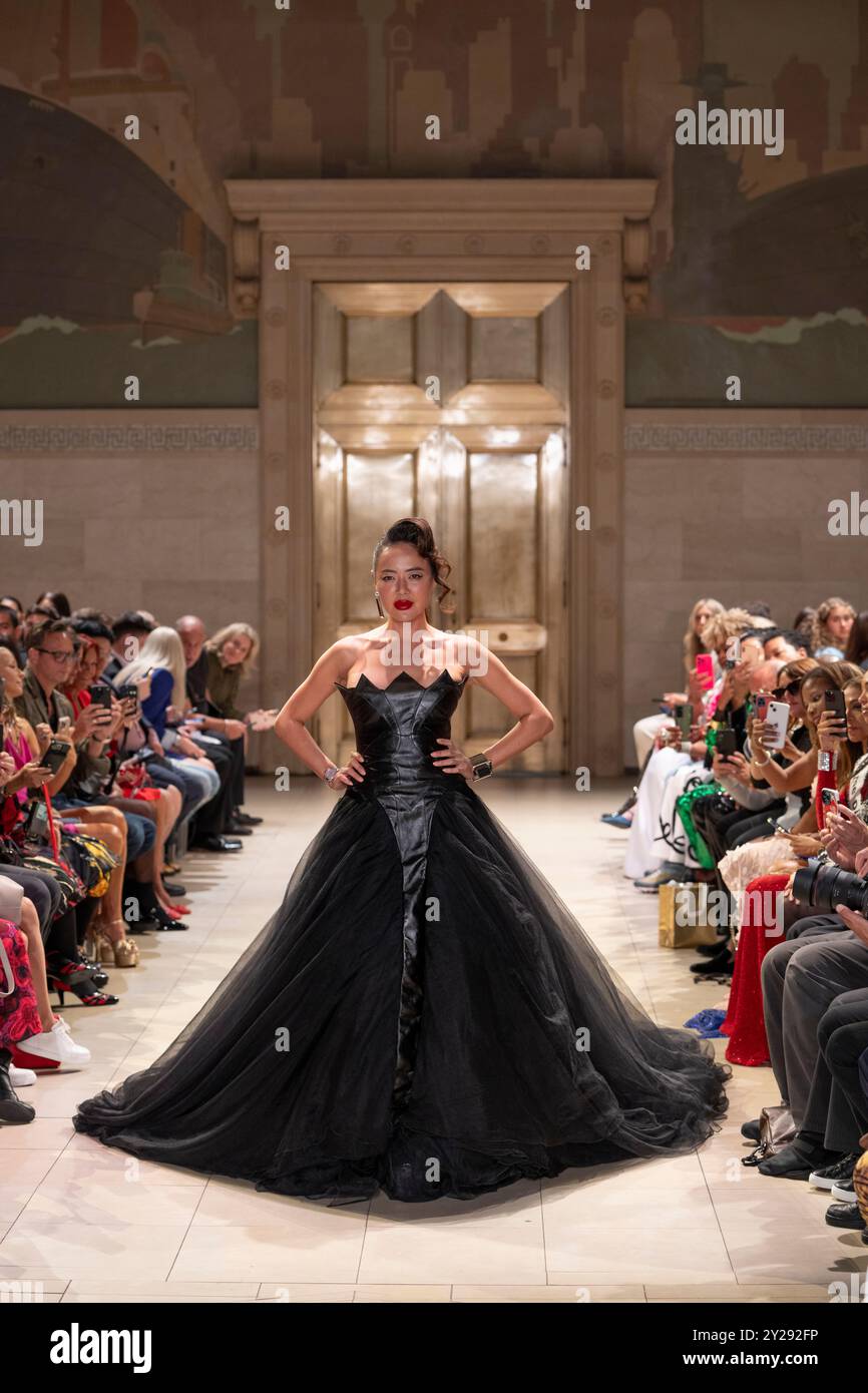 Le modelle camminano al Malan Breton NYFW SS25 Runway Show a New York, NY il 7 settembre 2024 (foto di David Warren /Sipa? USA) credito: SIPA USA/Alamy Live News Foto Stock