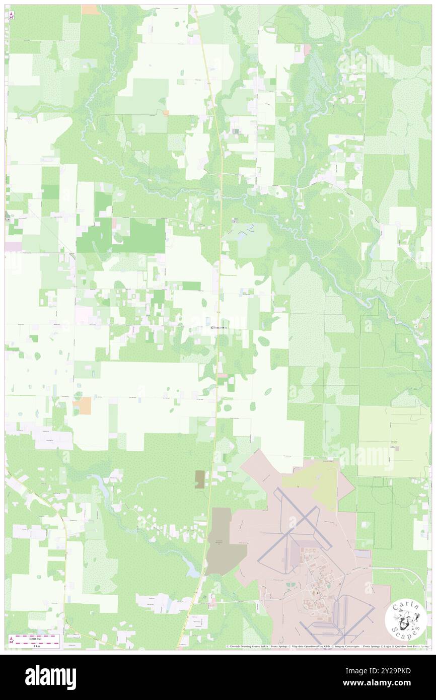 Allentown, Contea di Santa Rosa, Stati Uniti, Florida, N 30 45' 45'', S 87 2' 31'', MAP, Cartascapes Map pubblicata nel 2024. Esplora Cartascapes, una mappa che rivela i diversi paesaggi, culture ed ecosistemi della Terra. Viaggia attraverso il tempo e lo spazio, scoprendo l'interconnessione del passato, del presente e del futuro del nostro pianeta. Foto Stock