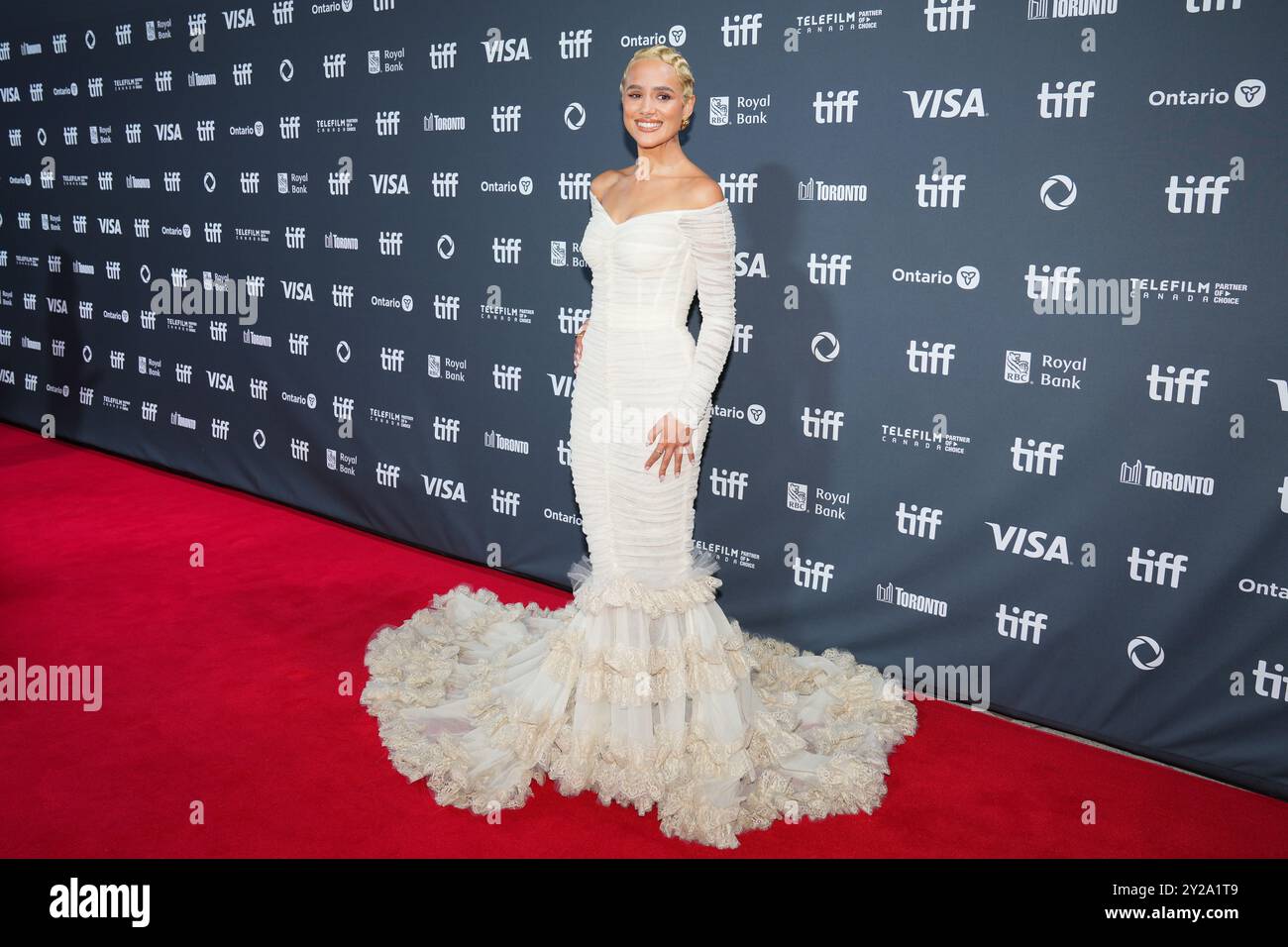 Toronto, Canada. 9 settembre 2024. Nathalie Emmanuel partecipa alla prima di "Megalopolis" durante il Toronto International Film Festival 2024 alla Roy Thomson Hall di Toronto, Canada, lunedì 9 settembre 2024. (Foto di Michael Chisholm/Sipa USA) credito: SIPA USA/Alamy Live News Foto Stock