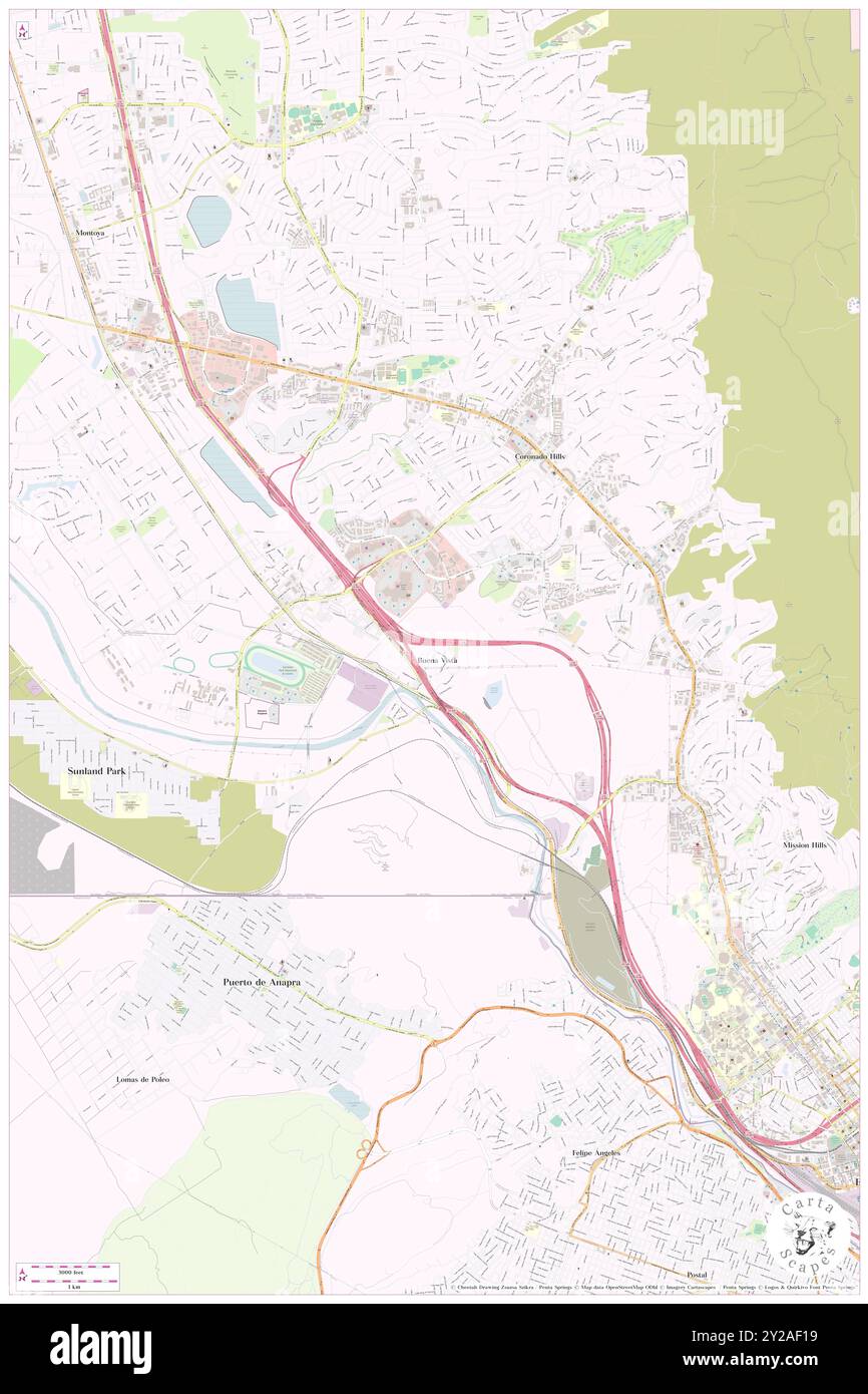 Buena Vista, El Paso County, Stati Uniti, Texas, N 31 48' 30'', S 106 32' 23'', mappa, Cartascapes Map pubblicata nel 2024. Esplora Cartascapes, una mappa che rivela i diversi paesaggi, culture ed ecosistemi della Terra. Viaggia attraverso il tempo e lo spazio, scoprendo l'interconnessione del passato, del presente e del futuro del nostro pianeta. Foto Stock