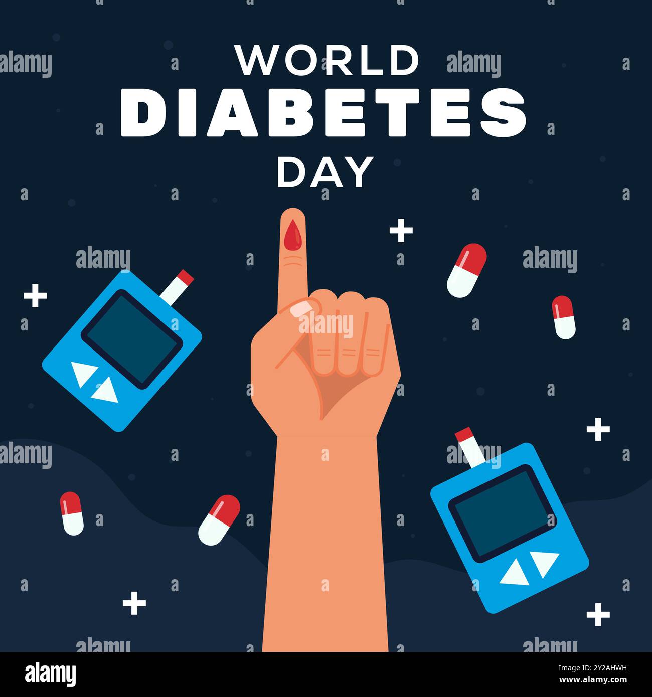 illustrazione della giornata mondiale del diabete con design piatto Illustrazione Vettoriale