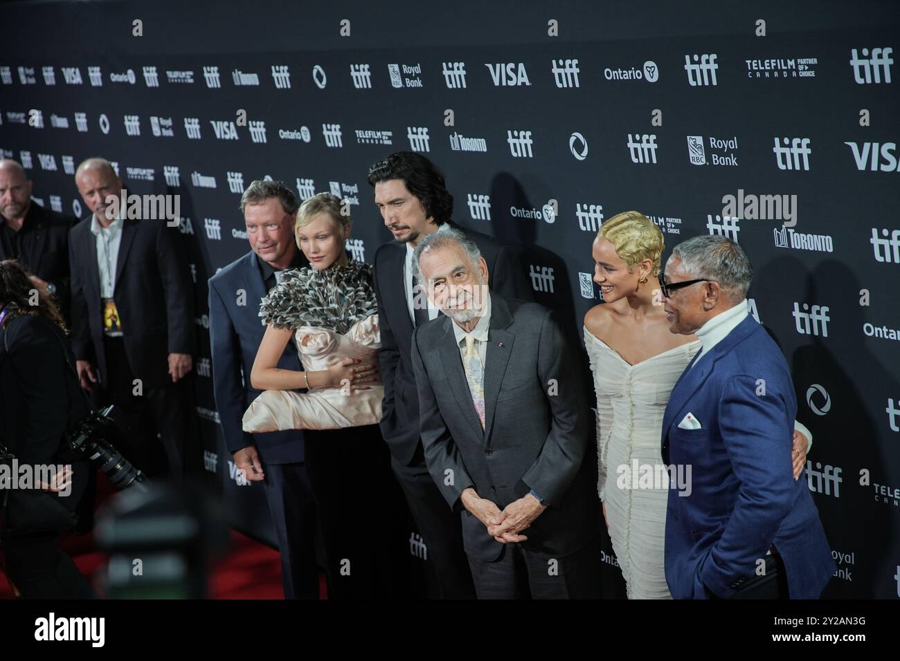 Toronto, Canada. 9 settembre 2024. L-R) Adam driver, Francis Ford Coppola, Nathalie Emmanuel e Giancarlo Esposito sul Red carpet al Toronto International Film Festival per il film MEGALOPOLIS Gala Presentation al Roy Thomson Hall Theatre 9 settembre 2024 crediti: Sharon Dobson/Alamy Live News Foto Stock