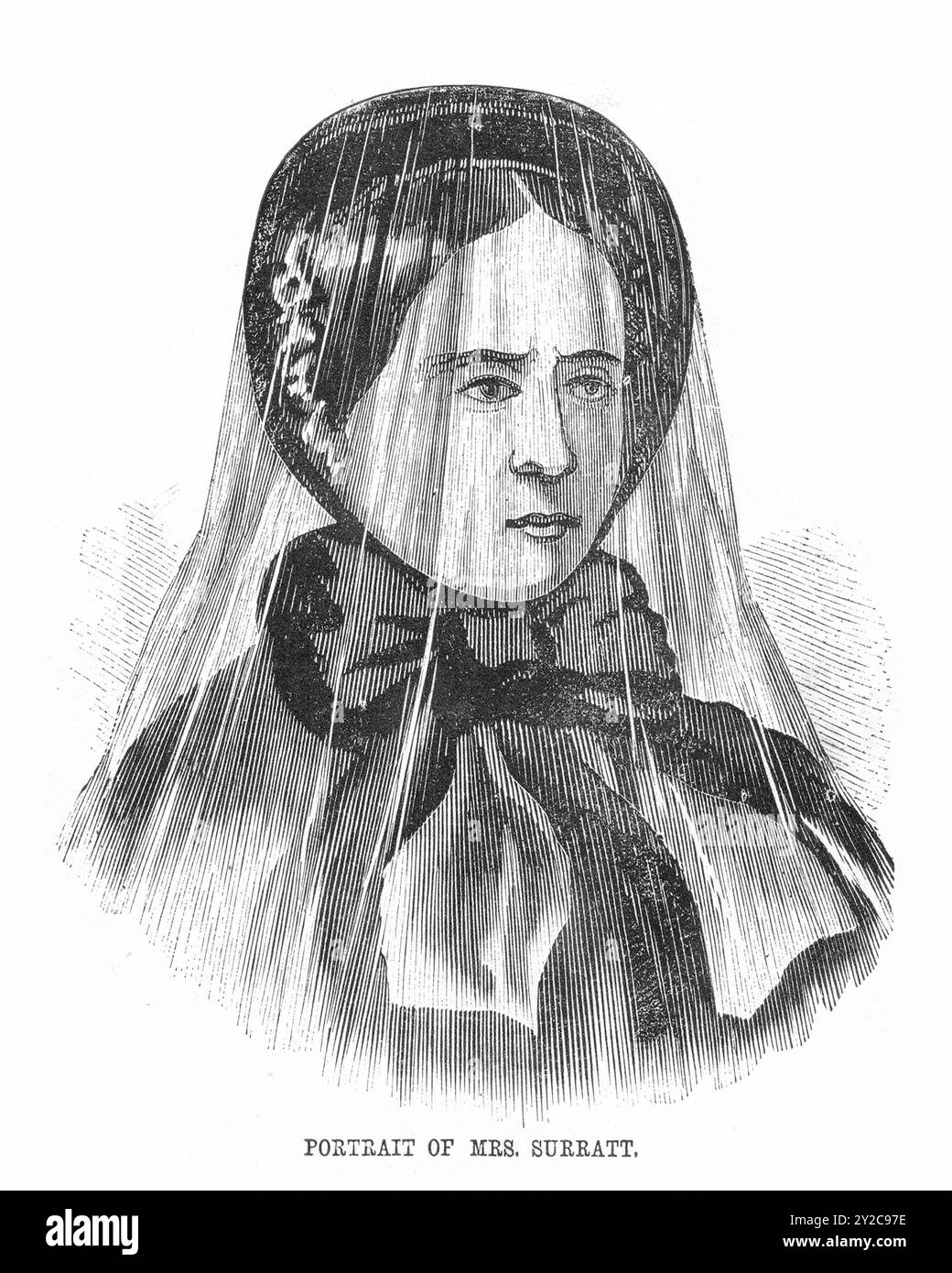 Ritratto di Mary Surratt - una delle cospiratrici per l'omicidio di Abraham Lincoln, 1865 Foto Stock