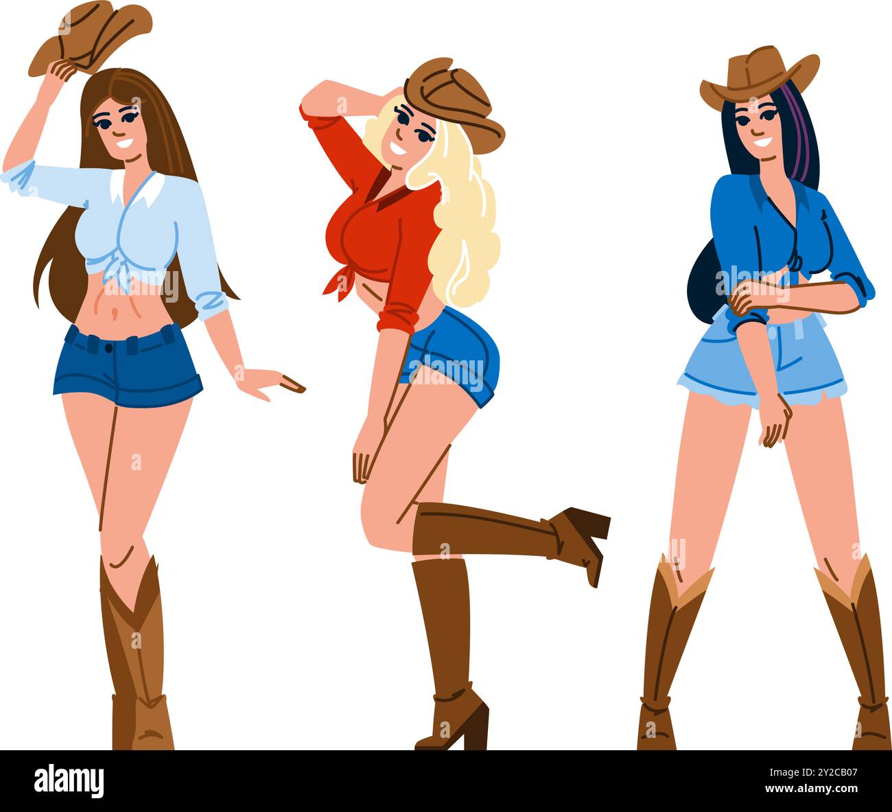 vettore lazo cowgirl Illustrazione Vettoriale