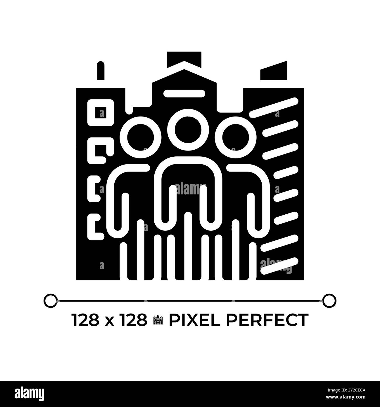 Icona del glifo nero "pixel Perfect" per i cittadini Illustrazione Vettoriale