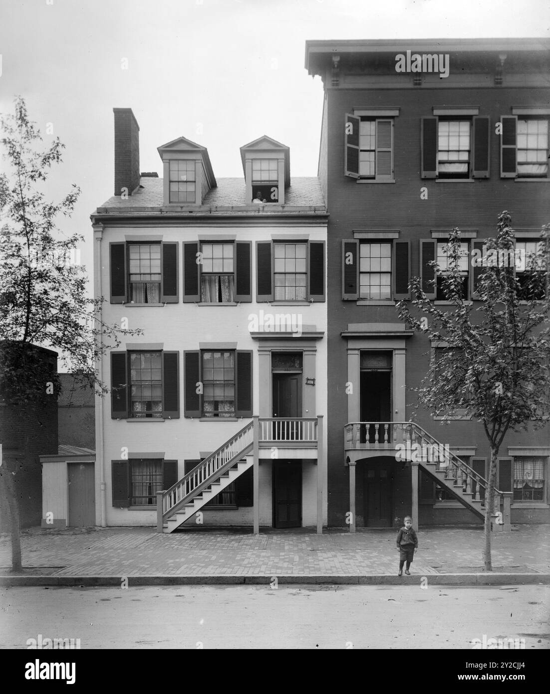 Mary Surratt Boarding House, 604 H Street, Northwest, Washington, District of Columbia - questo fu il luogo di incontri di cospiratori per rapire e successivamente per assassinare il presidente degli Stati Uniti Abraham Lincoln. Fu gestito come pensione da Mary Surratt dal settembre 1864 all'aprile 1865. Foto Stock