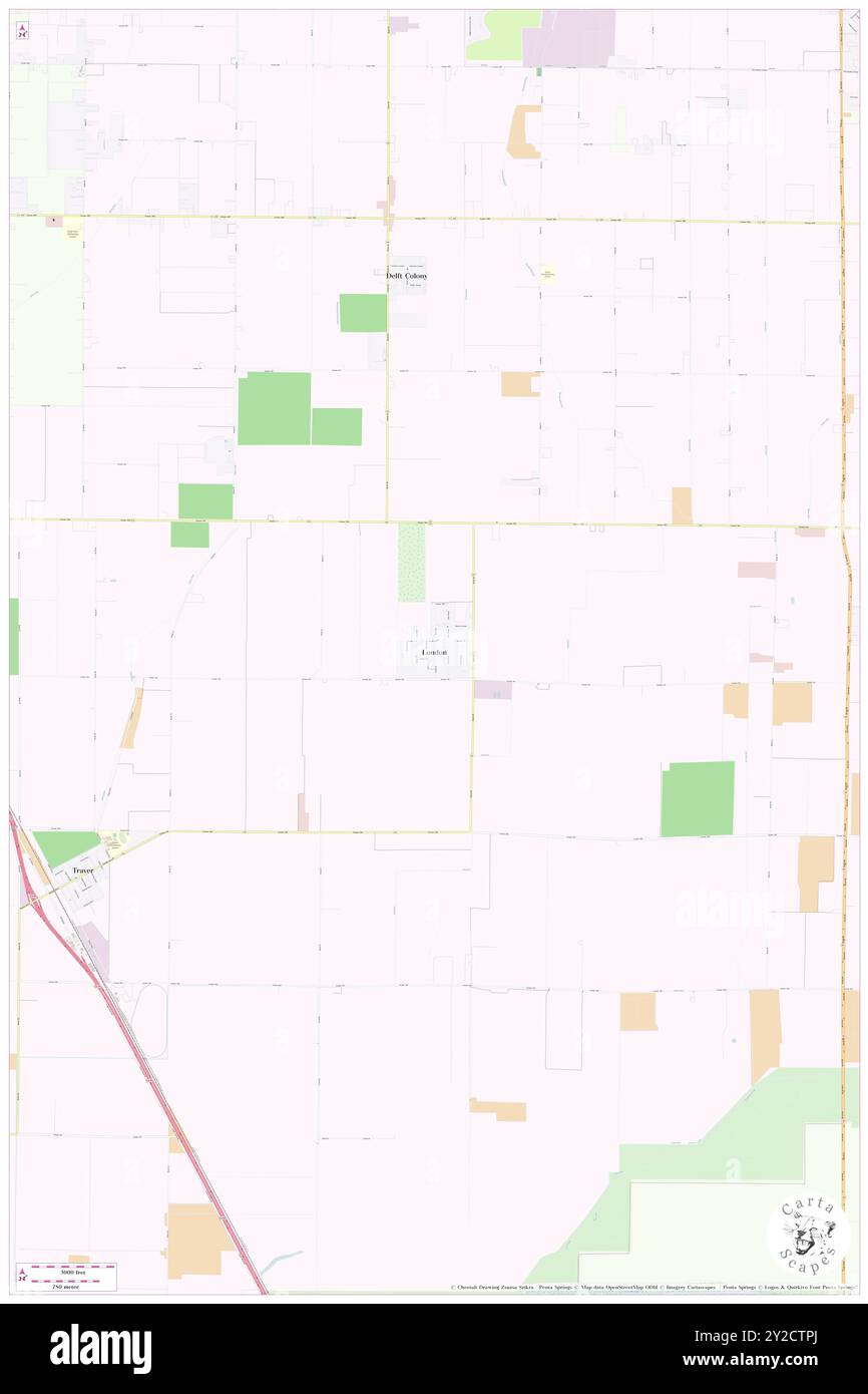 Londra, Tulare County, Stati Uniti, Stati Uniti, California, N 36 28' 33'', S 119 26' 35'', MAP, Cartascapes Map pubblicata nel 2024. Esplora Cartascapes, una mappa che rivela i diversi paesaggi, culture ed ecosistemi della Terra. Viaggia attraverso il tempo e lo spazio, scoprendo l'interconnessione del passato, del presente e del futuro del nostro pianeta. Foto Stock