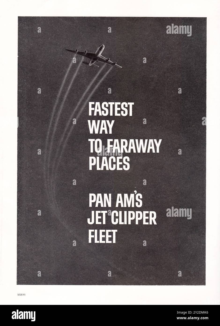 Old Vintage Pan Am Advertisement in the Straits Times Annual 1960 a Singapore. Foto Stock