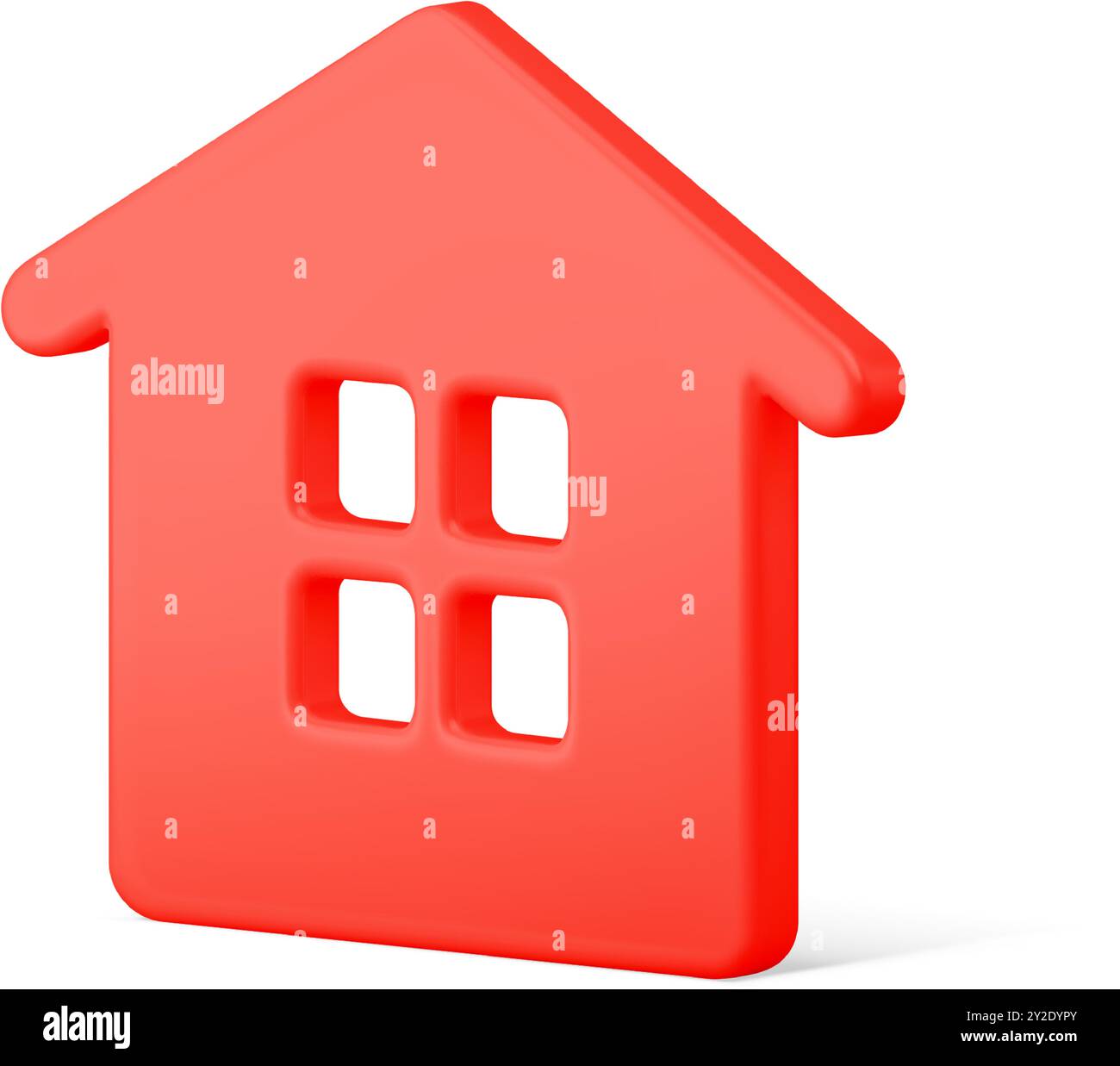 Piccola capanna rossa, arredamento di lusso natalizio, realistica illustrazione vettoriale. Accogliente casa di campagna scintillante con finestra sul tetto a triangolo isolata. Carini Natale Illustrazione Vettoriale